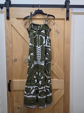 NWT | Sam & Jess Capulet Olive Beaded Strap Maxi Dress | Large Petite
